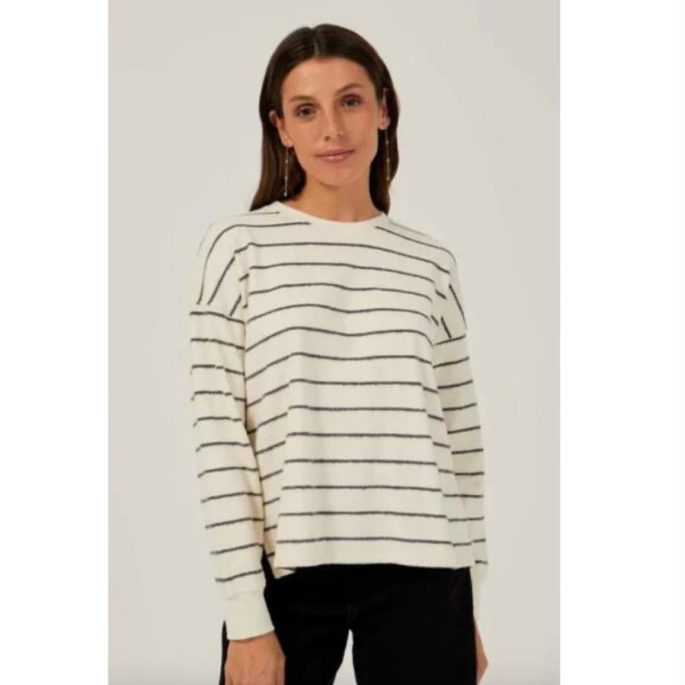 Mus & Bombon Striped White and Black Sweater women’s size medium